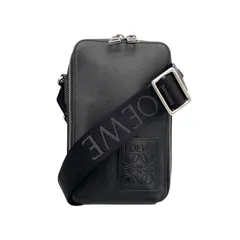 ☆早い者勝ちLOEWE ブラックレザー メッセンジャーバッグ ロエベ LOEWE LOEWE ショルダーバッグ PEBBLE MESSENGER SMALL