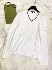 GUCCI グッチ 長袖 Tシャツ シェリーライン Ⅴネック ロンT ホワイト L PAWNSHOPRiZ  パウンショップリズのサムネイル