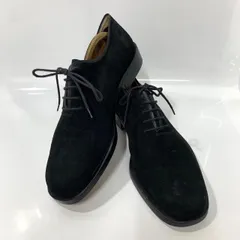 ★-9 Salvatore Ferragamo サルヴァトーレフェラガモ スエード Uチップ 革靴 ドレスシューズ ビジネスシューズ レースアップ ブラック サイズ7 EEE 約25cm メンズ 靴