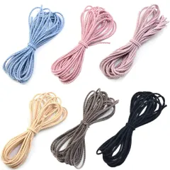 新品 Yuzhiye ヘアゴム ロングゴム 太さ2.8㎜ ヘアアクセサリー 髪ゴム ハンドメイド 手作り 材料 手芸 6色セット 黒 ピンク 茶色 ブルー (12m)