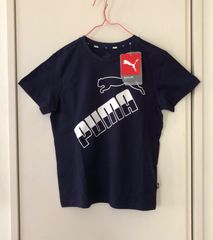 【新品】プーマ 半袖Tシャツ 140 トップス 男の子 女の子 PUMA ネイビー 紺 ビッグロゴT