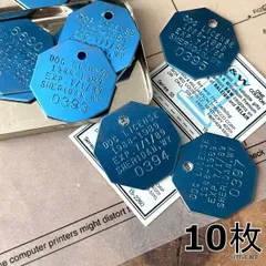 041・R-1679 　ヴィンテージ　ドッグタグ　１０枚　アルミ製　金属タグ　アメリカ　直輸入　US雑貨　キーホルダー　チャーム　ドッグタグ　ヴィンテージドッグタグ　USAタグ　ヴィンテージタグ
