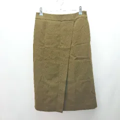 ◇ Demi-Luxe BEAMS シンプル ラップ サイドファスナー ロング タイト スカート サイズ38 オリーブ レディース E  【1307260056402】