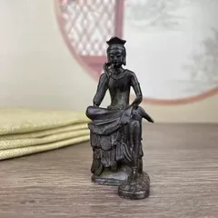 仏教美術 彫刻 弥勒菩薩半跏像 統一教会 dショッピング |仏像 菩薩半跏像 弥勒菩薩 仏教 インテリア仏像