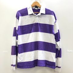 LeTIGRE ルティグレ ラガーシャツ ボーダー ビンテージ ヴィンテージ 70～80’s USA製 メンズ Ｍ 70～80年代 パープル ホワイト