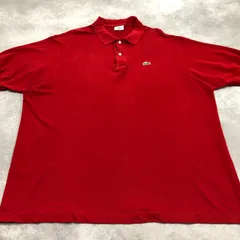 LACOSTE ラコステ ワニ 半袖ポロ ポロシャツ 2ボタン ワンポイント 刺繍ロゴ オーバーシルエット ビックシルエット ビックサイズ 定番 ベーシック スポーツ Tシャツ 半袖 古着 USED Vintage ヴィンテージ アメカジ