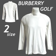 BURBERRY GOLF バーバリーゴルフ メンズ ゴルフウェア 2 モックネック 長袖カットソー インナー  ロゴ E5P26-420-01 三陽商会 ホワイト系 (D013)★