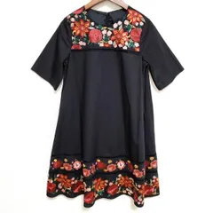 #snc ロイスクレヨン LoisCRAYON ワンピース M 黒 花刺繍 半袖 レディース [832069]のサムネイル