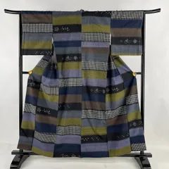 正絹 米沢紬 紙布織 置賜紬伝統織物たんぽぽ紬 - 着物