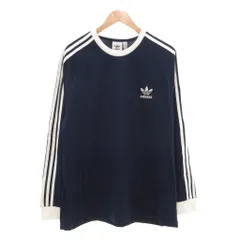 アディダス adidas タグ付き アディカラー クラシックス スリーストライプス Tシャツ ロンT ロゴ 長袖 3XL 紺 ネイビー IM9428 /AE