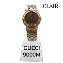 極美品 グッチ 9000M ダイヤ 11P 呼びコマ付 ブラック コンビ - メルカリ