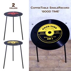 ガラスレコードテーブル シングルレコード コーヒーテーブル サイドテーブル 2703