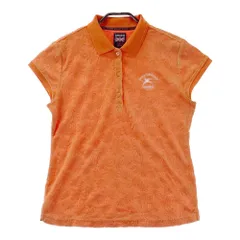 サイズ：L ADMIRAL アドミラル  パイル地 半袖ポロシャツ 総柄 オレンジ系 [240101329621]# ゴルフウェア レディース ストスト