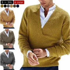ニット メンズ Vネック 秋 冬 無地 長袖 セーター イエロー キャメル グレー ネイビー ブラック ブラウン ストレッチ 春 ニット ニットソー 長袖 ニット セーター 春 秋 メンズ 秋服 春服#wxn02149