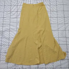 ◇ Θ センス オブ プレイス シンプル系 ロング丈 ギャザー スカート サイズS イエロー系 レディース E  【1508250002199】