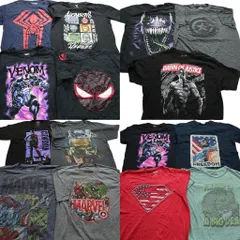 古着卸 まとめ売り マーベル DCコミック 半袖Tシャツ 15枚セット (メンズ L ) スパイダーマン ヴェノム キャプテンアメリカ 古着 NA2608