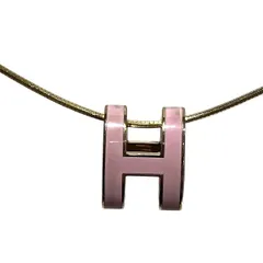 エルメス　Hermes　ポップアッシュ　ピンク×ゴールド　ブランド小物　ネックレス　レディース