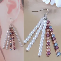 ♡ハンドメイド アクセサリー パールビーズ シルバー ピアス♡071