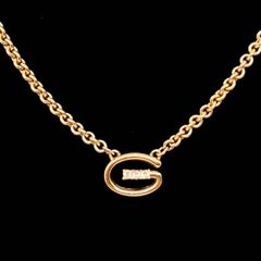 美品★ GIVENCHY ジバンシー ネックレス Gロゴ  大ぶり ラインストーン ゴールド ジバンシィ