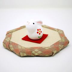 ミニ畳　六角　菱文様　飾り台　和インテリア　ディスプレイ台