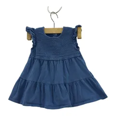 Ralph Lauren ラルフローレン フリルスリーブワンピース size24M/ブルー系