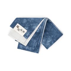 新品　麻半幅帯　籠染　紺色