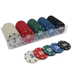 【送料込】Copeflap カジノチップ 100枚 カジノチップセット ポーカー チップセット ポーカーチップ チップ カジノ (5色)