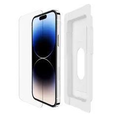 【人気商品】Max用 Pro UltraGlass保護ガラスフィルム 超強化ガラス 14 ドイツSCHOTT製 抗菌 iPhone 0.29mm 簡単取付キット付き Belkin OVA104zz クリア