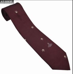 ヴィヴィアンネクタイ ヴィヴィアンウエストウッド Vivienne Westwood メンズ ネクタイ AW2024モデル 8.5cm スカル柄 BORDEAUX 誕生日 プレゼント ギフト