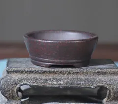 ♢中国古美術品 宜興窯賓山倣古 紫砂 紫泥 鋲打ち丸