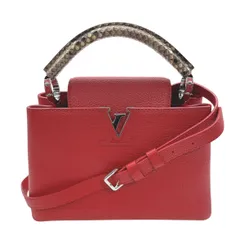 ♪1818 ルイヴィトン LOUIS VUITTON N92039 カプシーヌBB ハンドバッグ ショルダーバッグ トリヨンレザー ルビー パイソン 鞄