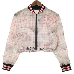G244 M 9 タエアシダ カシミヤ混 グレー ノーカラーJKT レディース