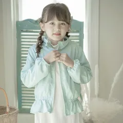 【ミント】リボンとフリルのウィンドブレーカー TAK キッズ キャサリンコテージ