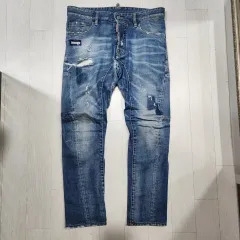 新品未使用 DSQUARED2 ディースクエアード ダメージ デニム 46 Dsquared2 ディースクエアード デニム パンツ 46 ブルー メンズ