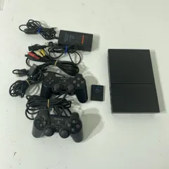 動作確認済み 人気の薄型 コントローラー２個 純正メモカ付き SONY PS2 本体 SCPH-70000 【送料無料】AAL0416S3876/0515