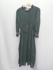 ◇ ◎ earth music&ecology ドット柄 七分丈 ロング ワンピース サイズF ブラック系 レディース E  【1406050089252】