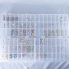 在庫処分SALE✳ ネイルパーツ 大量 セット ケース付き 花 ハート 星 かわいい 可愛い ゆらゆら かっこいい おしゃれ ゴールド シルバー パール