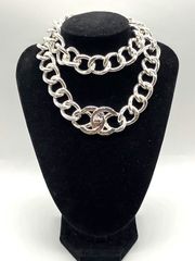 【ITQGYRE6L1SY】CHANEL シャネル ヴィンテージ 96A ココマーク ターンロック チェーンベルト ネックレス 374g