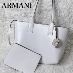 美品‼︎ ◆EMPRIO ARMANI◆ キャンバストート 白 アルマーニ ホワイト（白）系 EMPORIO ARMANI(エンポリオアルマーニ) トート