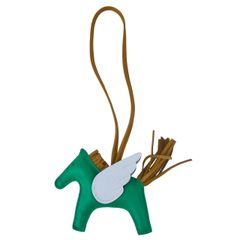 新品未使用 HERMES エルメス Rodeo Pegasus charm PM ロデオチャーム ペガサス ミント/セサミ/ブルーブリュム Agneau Milo アニョーミロ Stamp-U U刻 バッグチャーム ストラップ キーホルダー