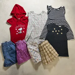 【キッズまとめ売り】【女の子8点セット】【110サイズ】UNIQLO H&M ZARA SNOOPY GU ユニクロ エイチアンドエム ザラ スヌーピー ジーユー ポールアンドジョーコラボ 花柄 ボーダー チェック ほし スター 春物 夏物 着回し