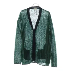 SAINT LAURENT PARIS (サンローランパリ) Mohair Knit Cardigan オーバーサイズ モヘアニットカーディガン グリーン/ブラック 645810のサムネイル