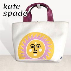 ❤️美品 ケイトスペード ピンク ALEXANDER GIRARD コラボ キャンンバス レザー 太陽柄 トート ハンドバッグ 3943
