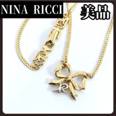 NINA RICCI　ニナリッチ　ネックレス　ゴールド　シルバー　リボンモチーフ