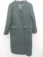 ◇ SENSE OF PLACE by URBAN RESEARCH 大人女子 シンプル 長袖 ノーカラー ロング コート サイズ38 ブラック レディース P  【1307250027757】