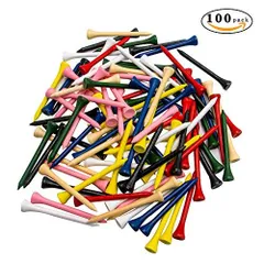 ゴルフティープロウッドゴルフティーパック100個、ゴルフティー複数色サイズ3-1 / 4インチ 83 mm、2-3 / 4インチ 70mm または2-1 / 8インチ 54mmトールゴルフティーバルクサイドスピンと摩擦を低減