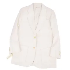 未使用 エルメス HERMES マルジェラ期 ジャケット テーラードジャケット シングル リネン 無地 アウター レディース 36(S相当) アイボリーのサムネイル