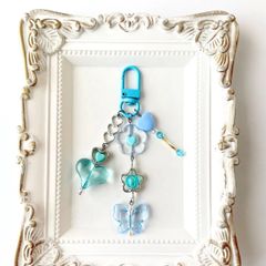 ビーズキーホルダー＊紫＊ハートステッキ - メルカリ