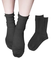 Chica Hurra チャコールグレー 23-25cm レディース 女性 用 ソックス 靴下 同色 2足 セット 無地 リブ シンプル クルー丈 おしゃれ 丈夫 婦人物 お洒落 コーデ 婦人 用品 両足 2足組 伸びる 布 機能性 疲れ [チャコールグレー]
