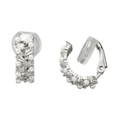 【シルバー×イヤリング】[Cream dot. クリームドット公式]イヤーカフ レディース 金属アレルギー ニッケルフリー クリップ式 パール ビジュー フープ イヤーカフ 2way 両耳用 大人